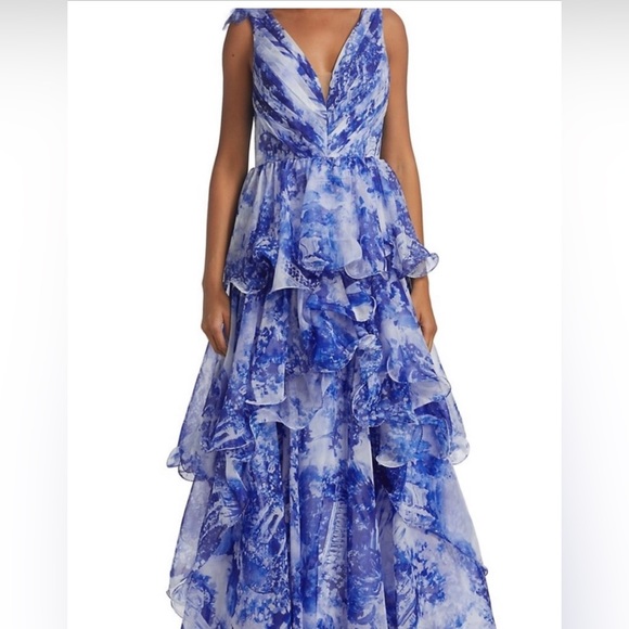 Marchesa | Dresses | Marchesa Notte Painterly Tiered Dress | Poshmark